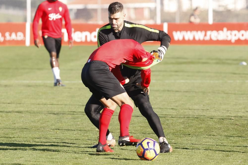 Entrenamiento del Sporting, sábado 10 diciembre