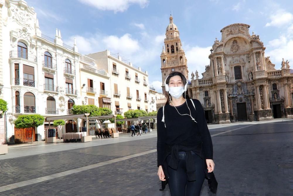 Coronavirus en Murcia: Las calles de la capital, prácticamente vacías