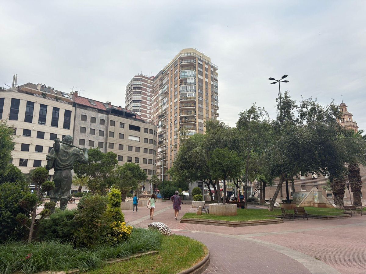La plaza Fadrell, esta mañana.
