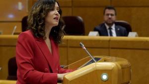 Isabel Díaz Ayuso y Pere Aragonès en el Senado en el debate sobre la Ley de Amnistía.