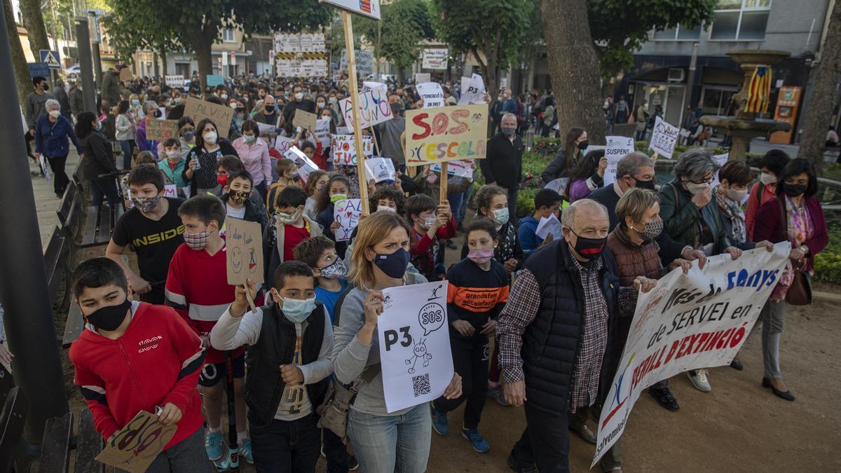 Una manifestació a favor del col·legi Sant Josep el passat mes de juny.