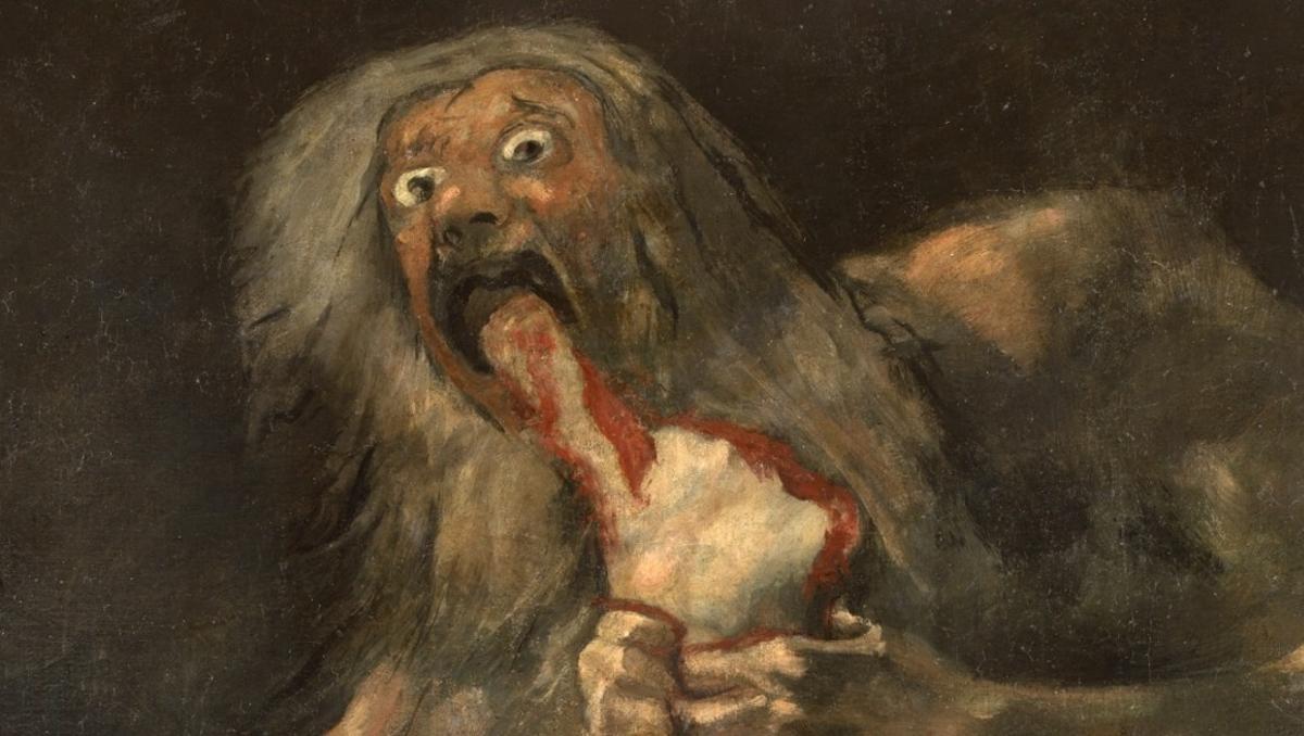 Detalle de 'Saturno devorando a sus hijos'. Francisco de Goya. 1820-1823. Museo del Prado. 