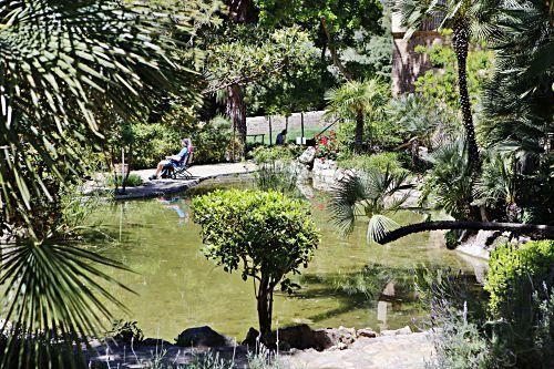 Die Kunsthistorikerin Júlia Ramon erklärt auf einem Rundgang durch die Jardins d’Alfàbia, aus welcher Zeit die Allee, die Wasserspiele und die Bäume stammen