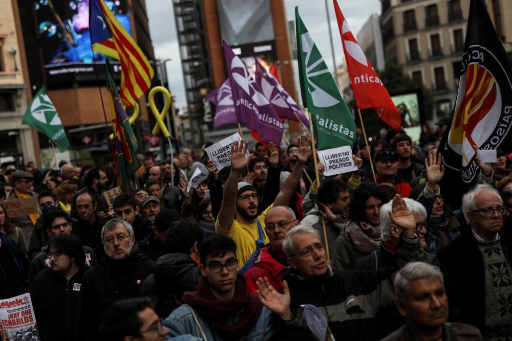 Manifestació a Madrid per la llibertat dels «presos polítics» catalans