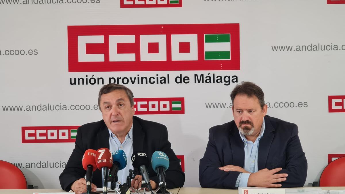 Fernando Cubillo y Juan Carlos Navas presentan el último ‘Estudio de CCOO sobre agresiones al personal del Servicio Andaluz de Salud’,