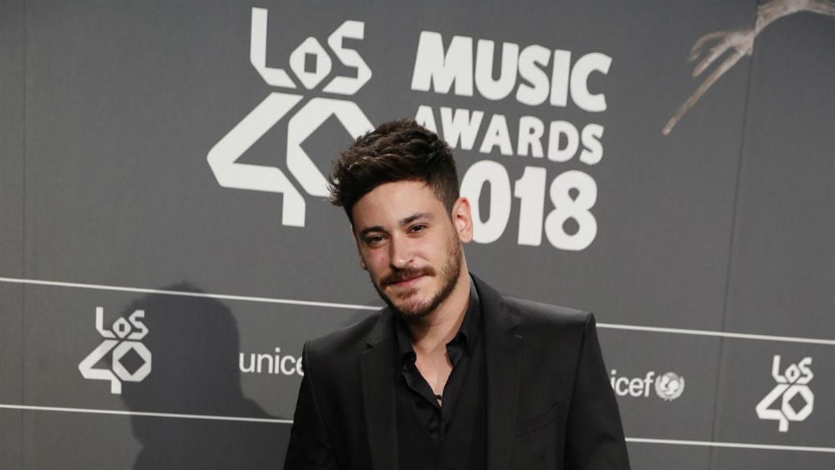 Cepeda en la cena de nominados de los 40 Music Awards 2018