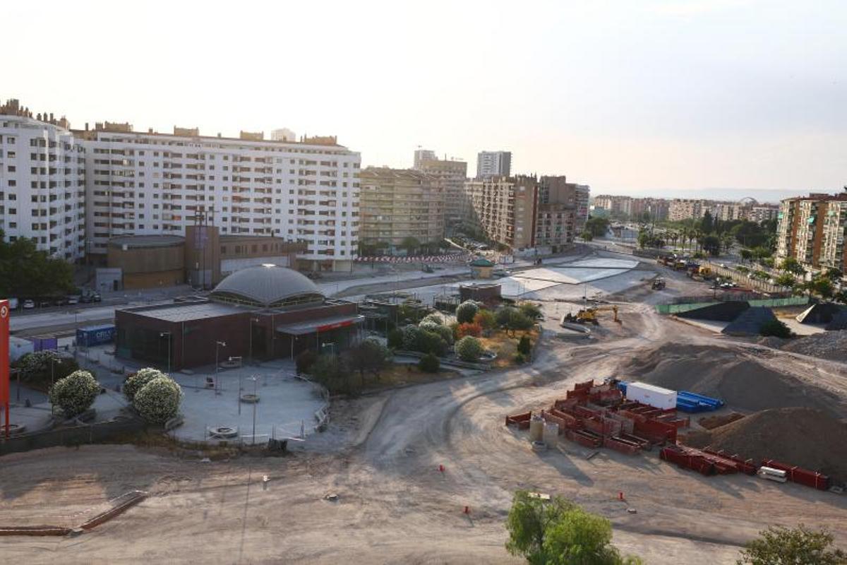 Estado actual de las obras de reurbanización del Portillo.