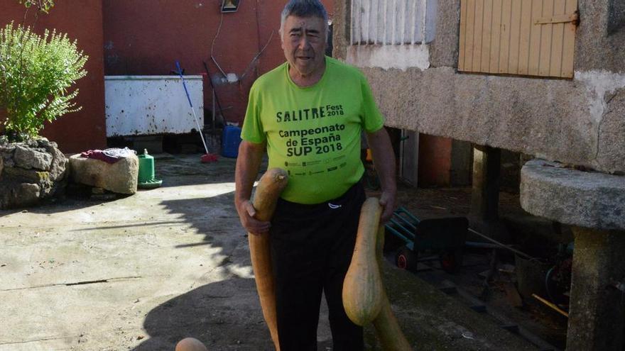 Una huerta y un corral con frutos de tamaño gigante