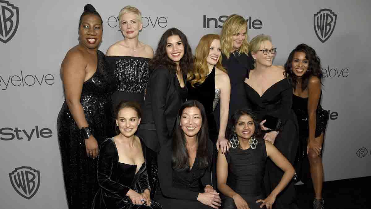 L’alfombra vermella dels Globus d’Or es va tenyir completament de negre, reflex del moviment ’Me too’, que té l’objectiu de denunciar l’assetjament sexual a les dones a Hollywood.
