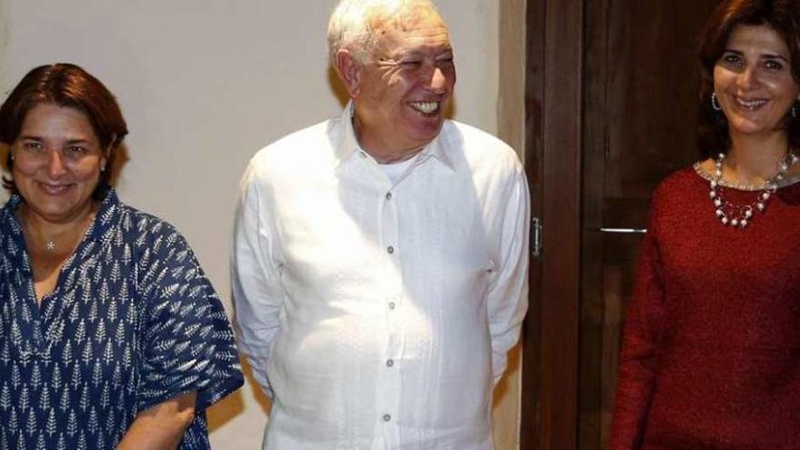 La canciller colombiana MªÁngela Holguín, García-Margallo y la ministra de Cultura Mariana Garcés. // Efe