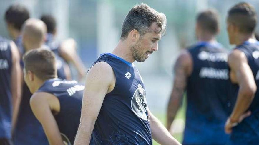 Luisinho, ayer durante el entrenamiento en Abegondo.