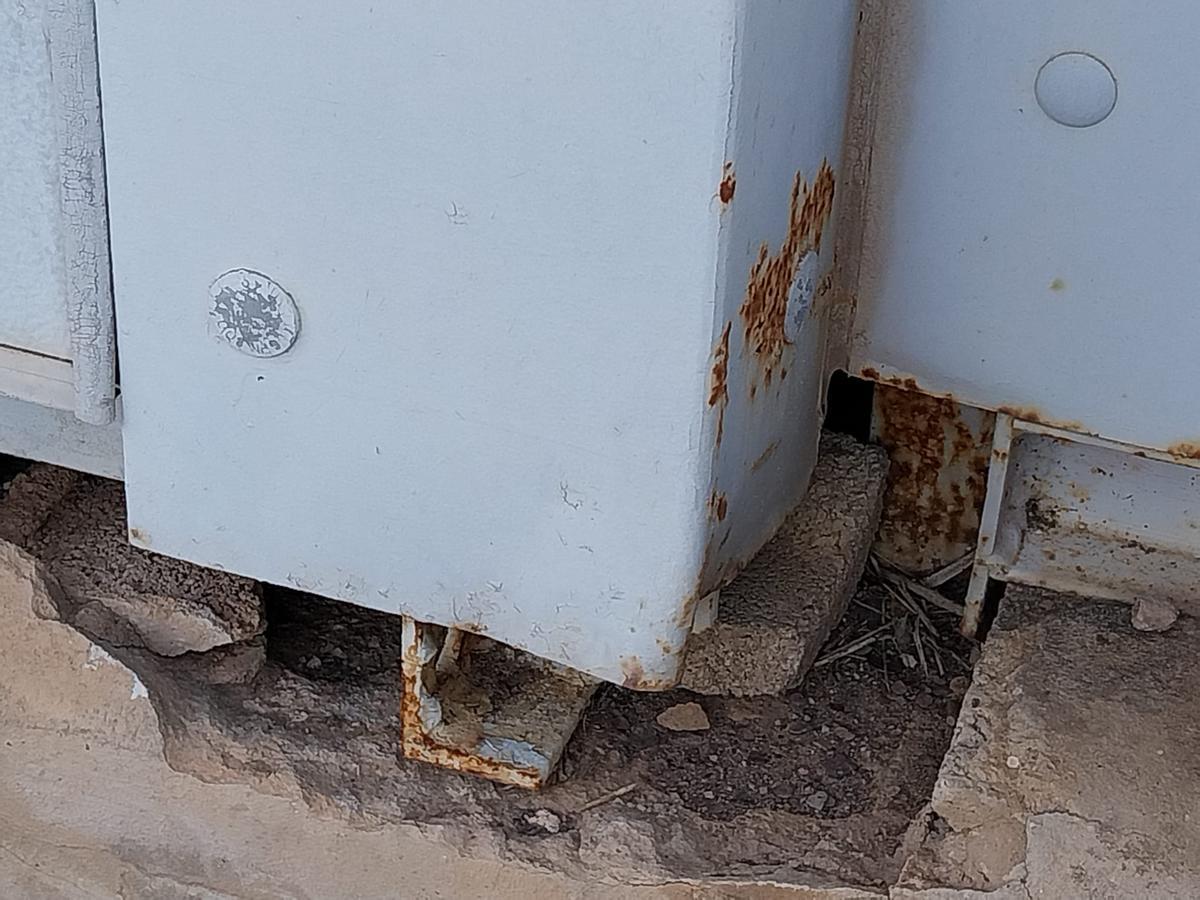 Óxido en una de las instalaciones del centro