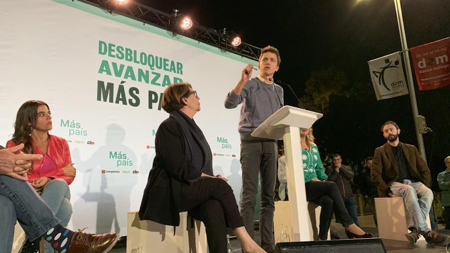 Iñigo Errejón durante su intervención en el mitín celebrado en la ciudad