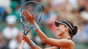 Muguruza, durante el partido con Stosur.