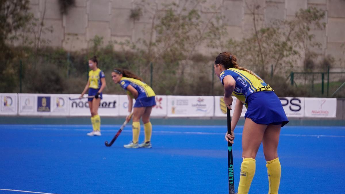 Las jugadoras del Taburiente durante el choque ante el CD Terrassa