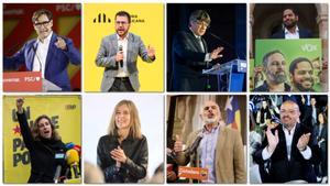 Salvador Illa, Pere Aragonès, Carles Puigdemont, Ignacio Garriga, Laia Estrada, Jéssica Albiach, Carlos Carrizosa y Alejandro Fernández los candidatos a la presidencia de la Generalitat en el inicio de campaña electoral