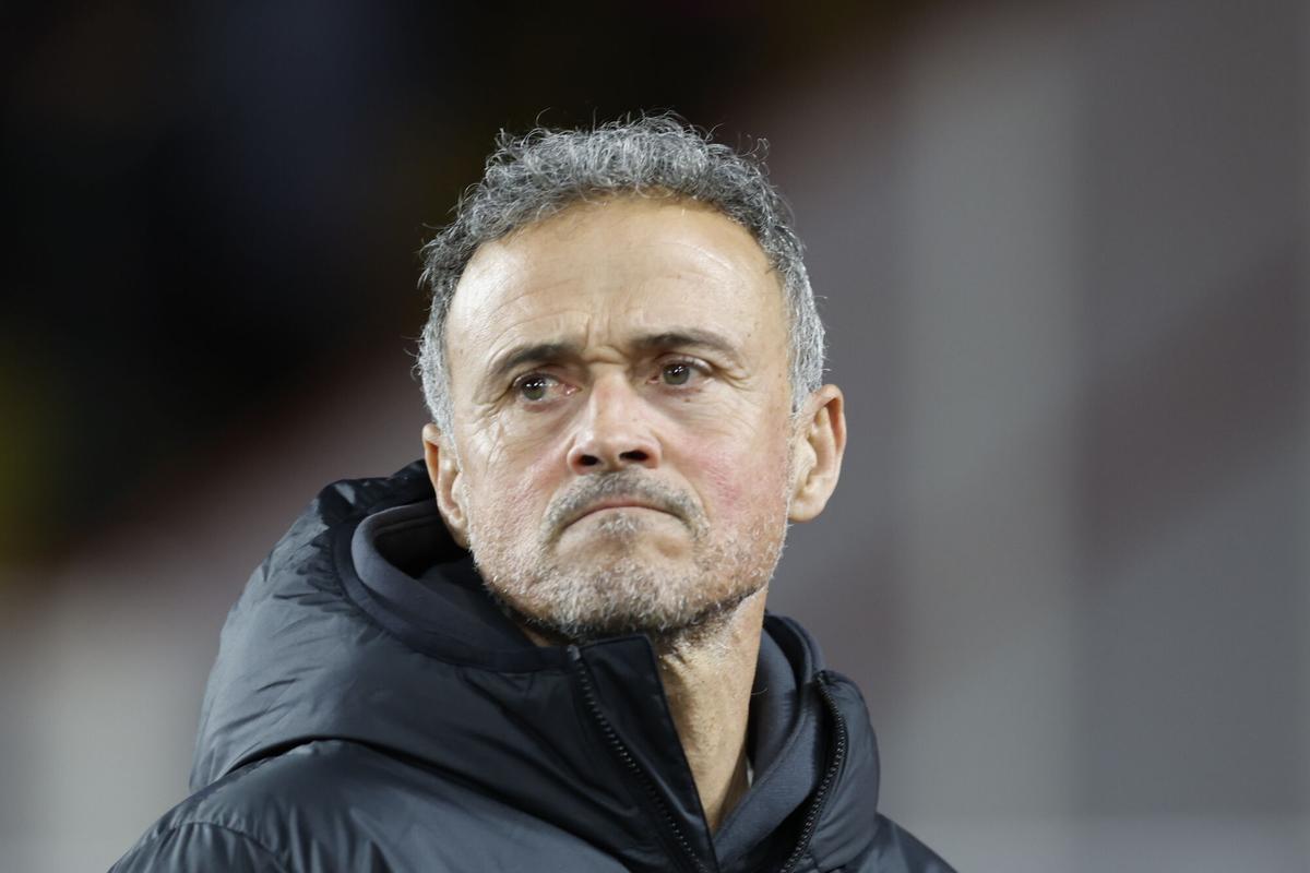 Luis Enrique antes del partido contra el AS Monaco, de Champions.