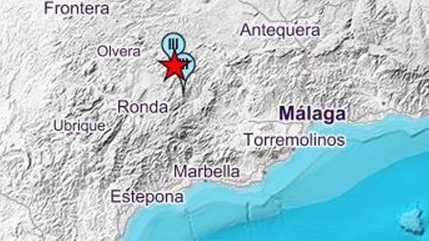 Localización del terremoto registrado la pasada noche.