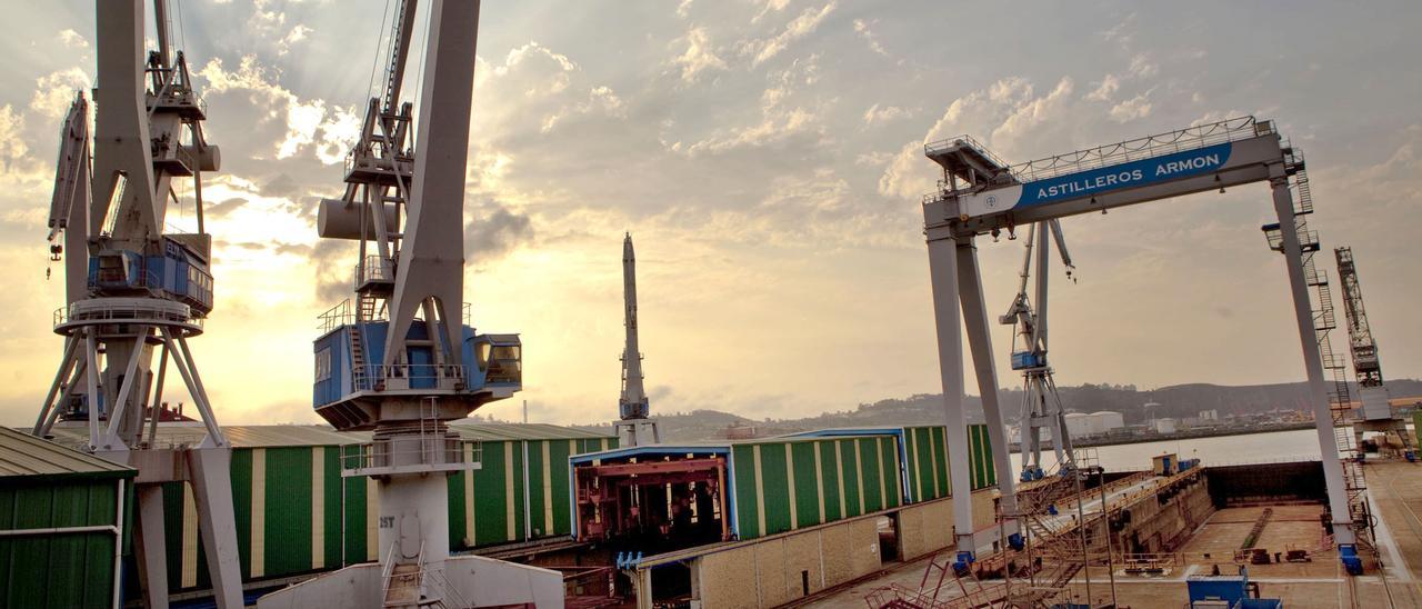 El dique seco de las instalaciones de Armón Gijón, el antiguo Juliana.