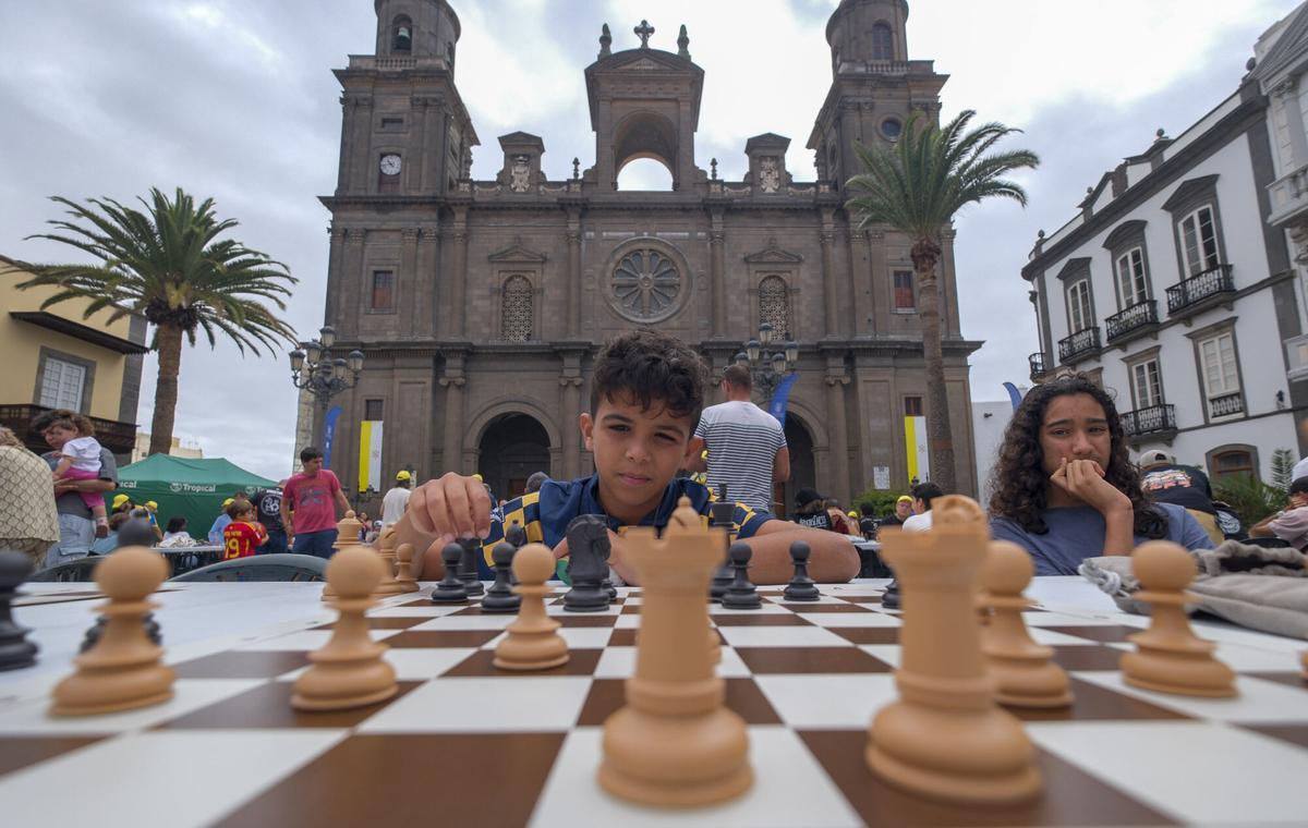 Simultánea de ajedrez en Vegueta, en Las Palmas de Gran Canaria