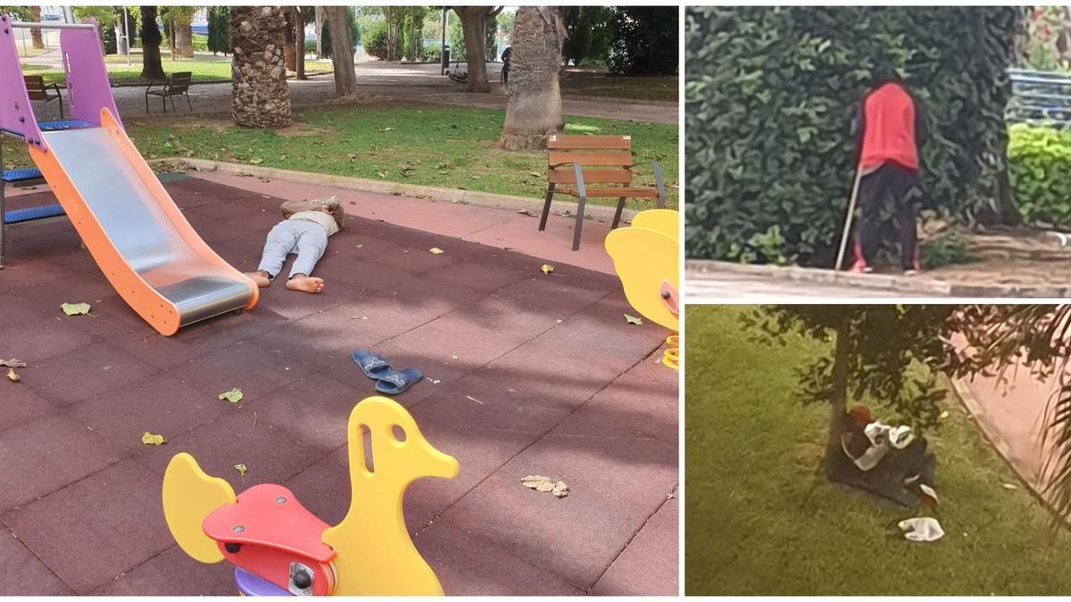 Los vecinos denuncian las incómodas situaciones que impiden a niños y personas mayores disfrutar del parque Antiga Corona d&#039;Aragó