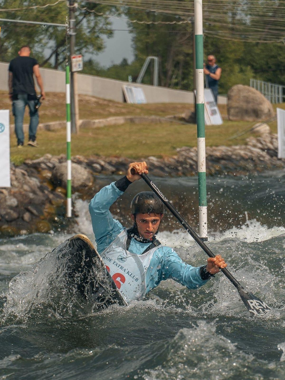 Luis Fernández, en el Europeo Slalom Eslovaquia.
