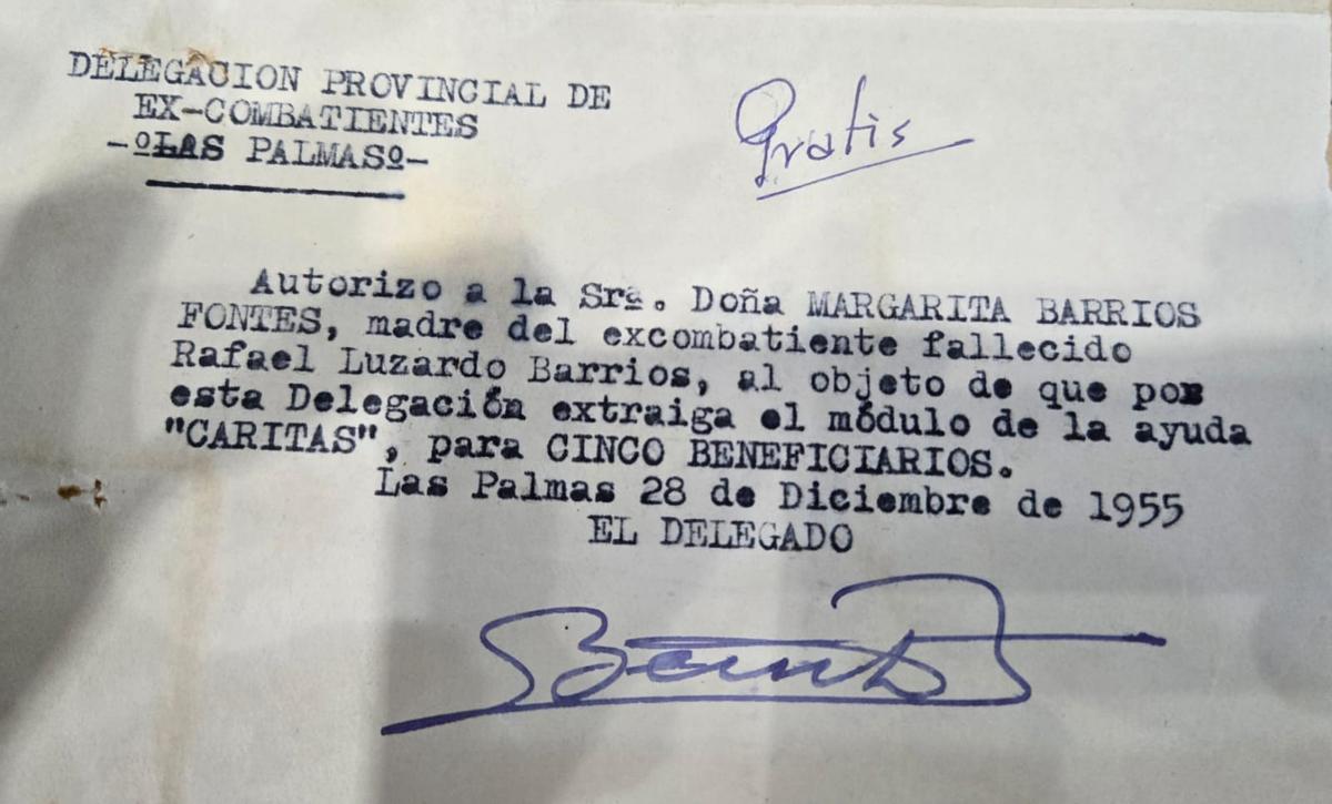 La Delegación de ex-combatientes dio erroneamente por muerto a Rafael Luzardo en 1955.