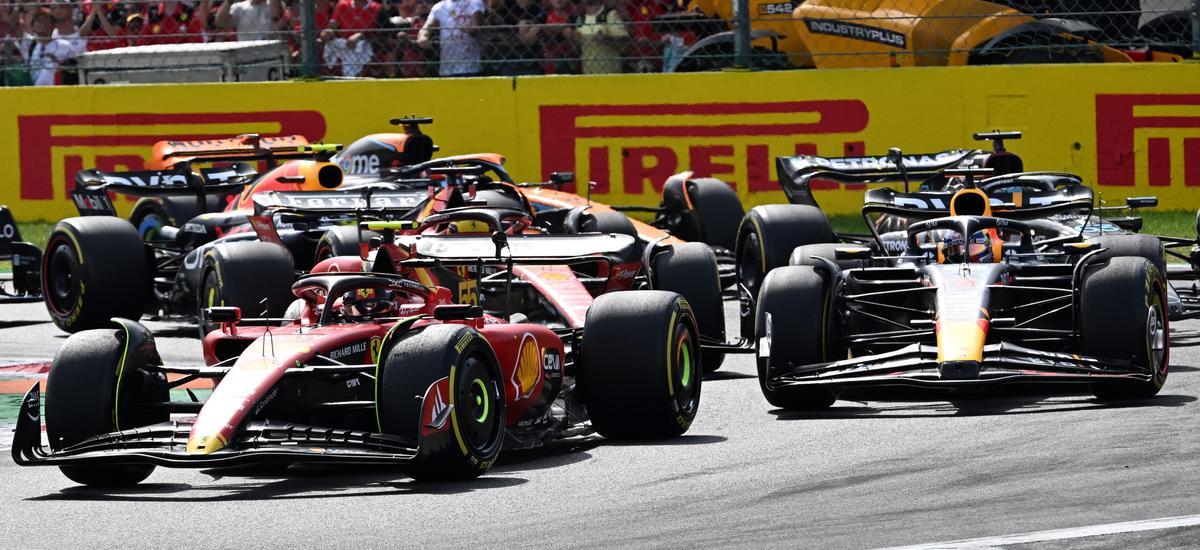 Sainz contiene a Verstappen en Monza