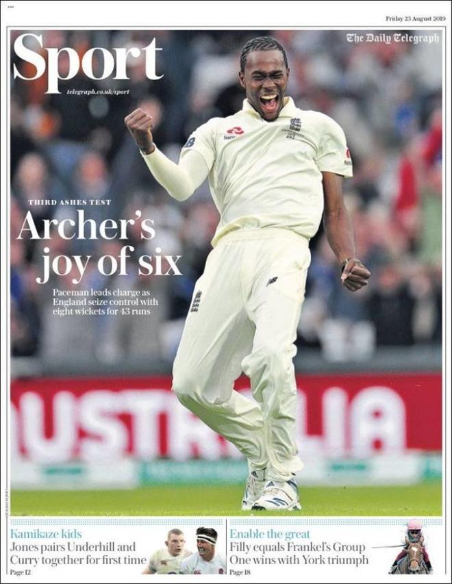 Portada de Telegraph del 23 del agosto de 2019