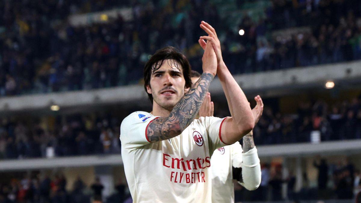Sandro Tonali, tras un partido con el AC Milan