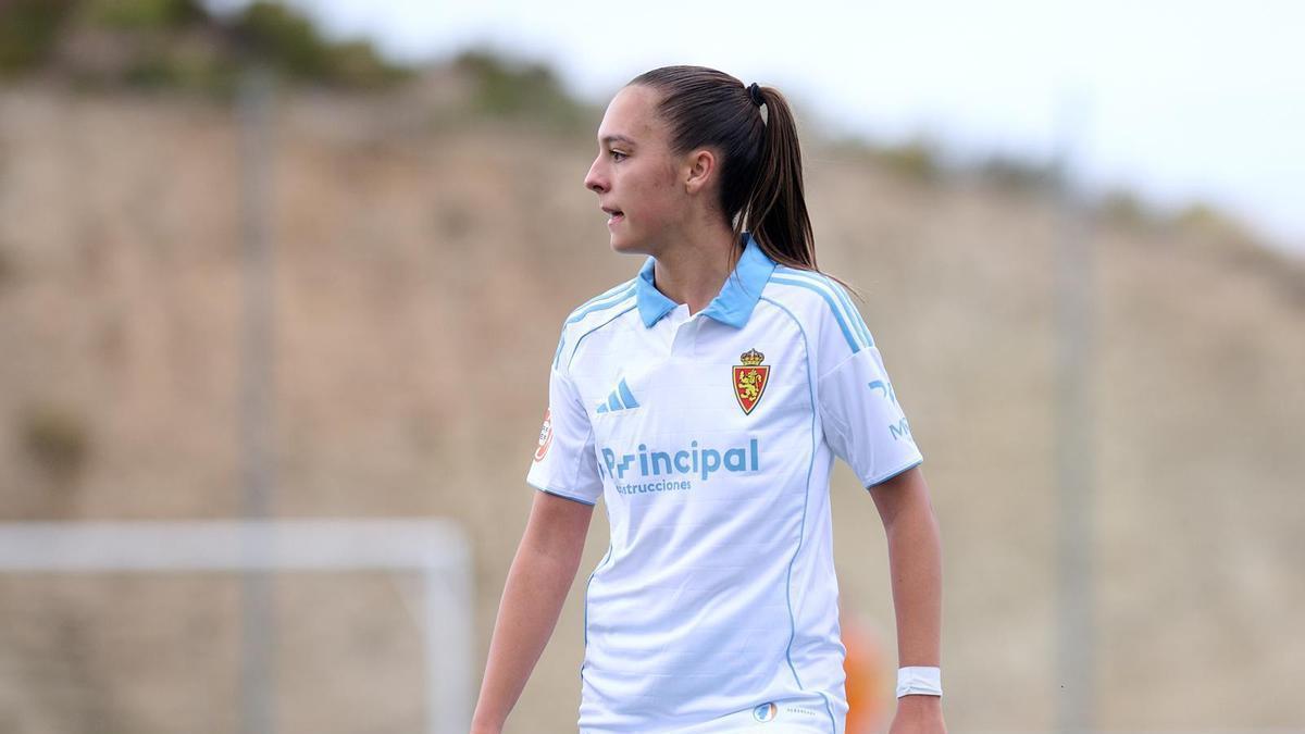 Cecilia Franco, en un partido de esta temporada con el Real Zaragoza.