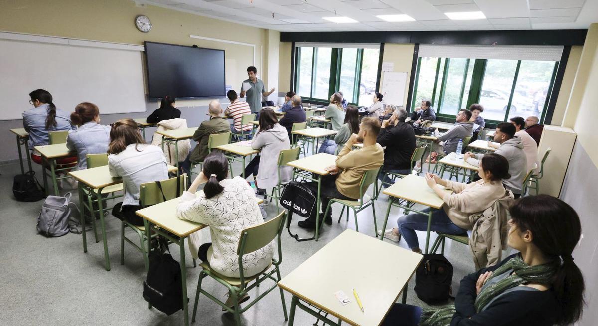 Aspirantes en las oposiciones de Educación de la Xunta.