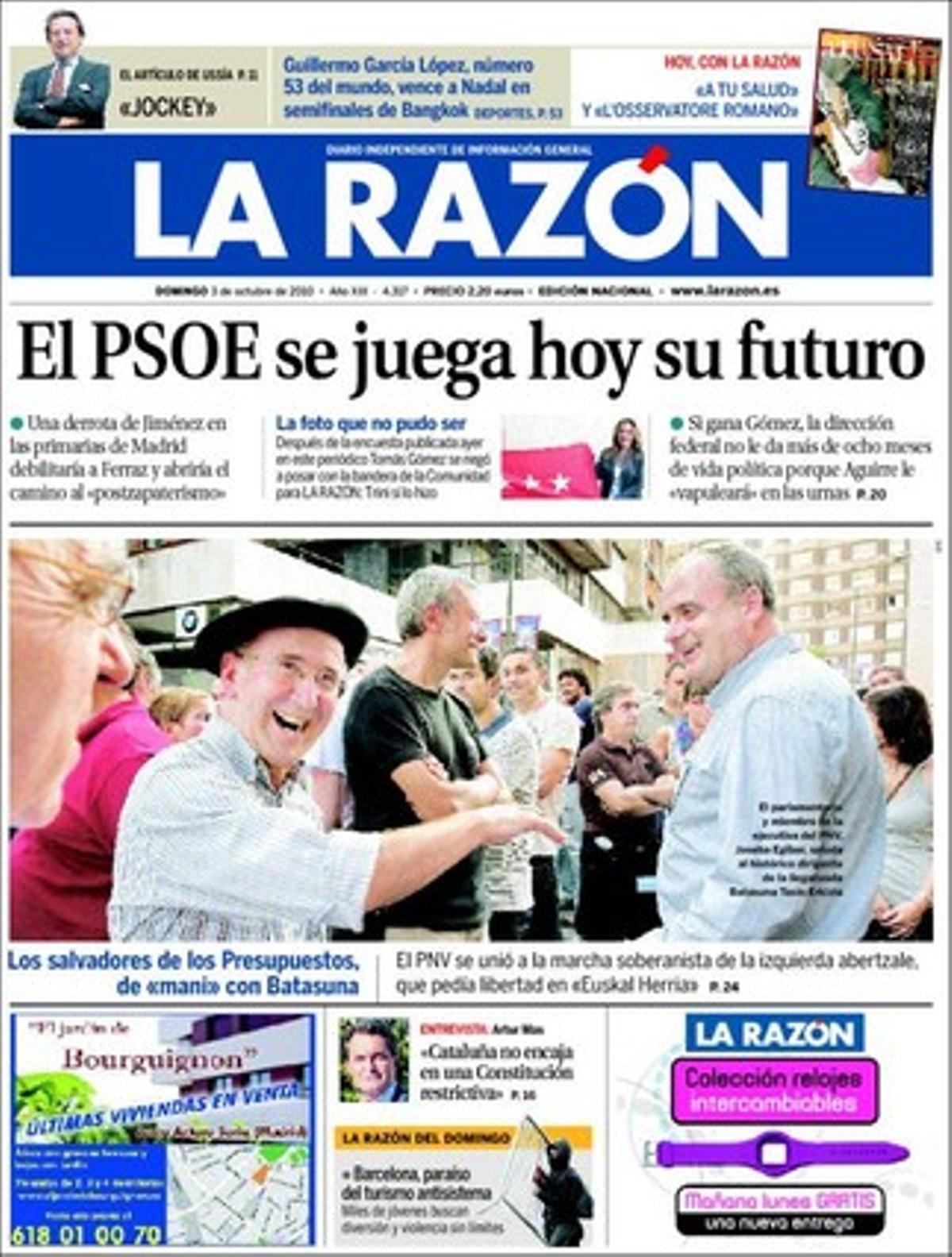 ’La Razón’, 03-10-2010.