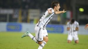 Fagioli celebra el gol de la victoria ante el Lecce (0-1)