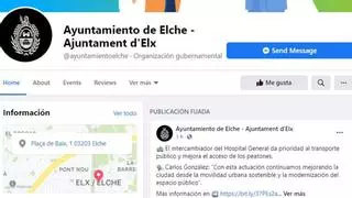 Ciberataque a la pagina de Facebook del Ayuntamiento de Elche