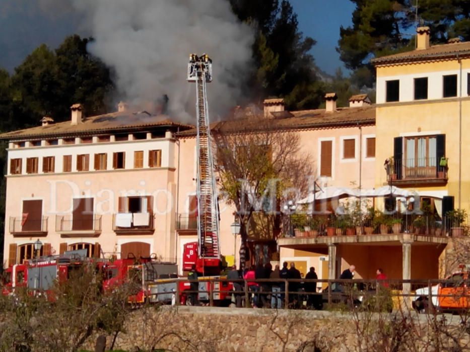 Incendio en una casa de la antigua fábrica de tejidos de Bunyola