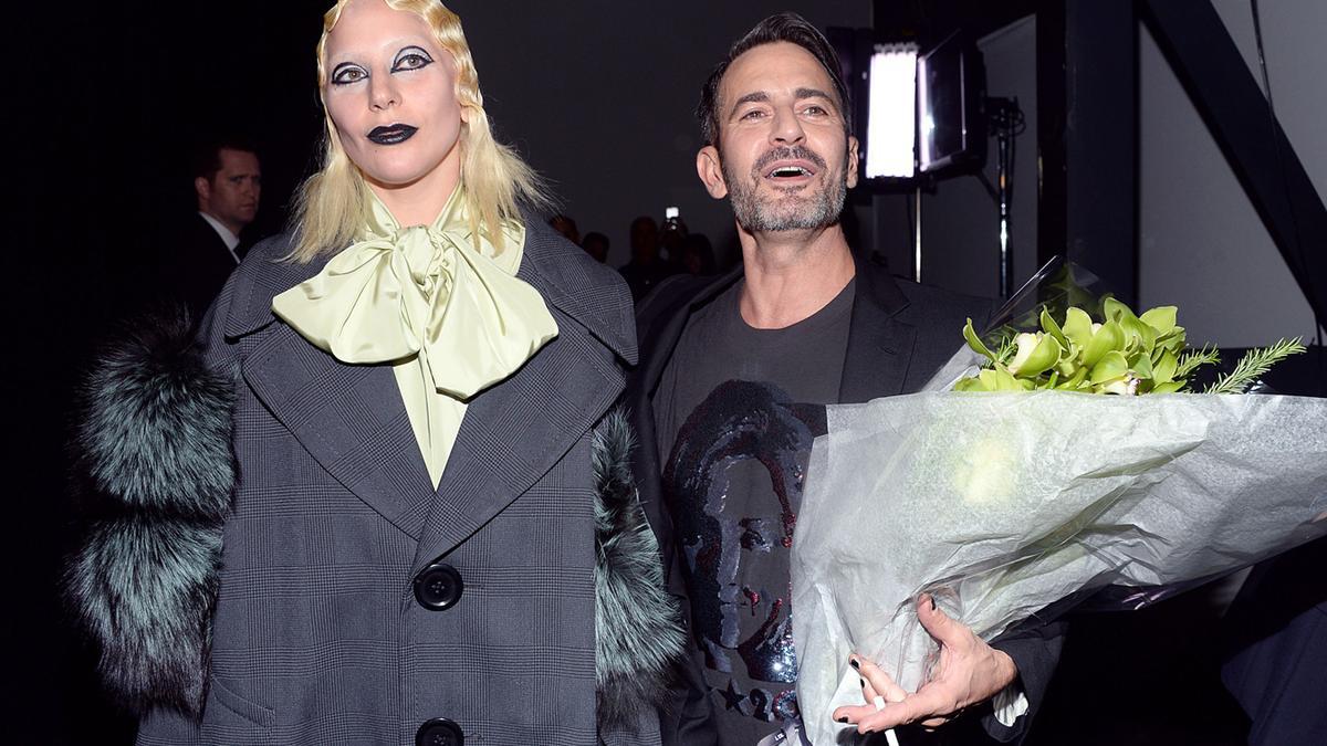 Lady Gaga y Marc Jacobs tras el desfile