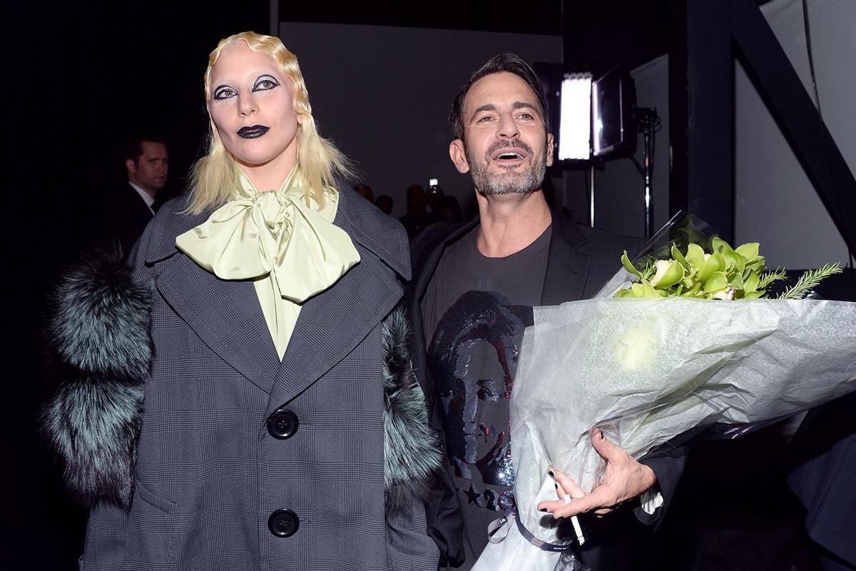 Lady Gaga y Marc Jacobs tras el desfile