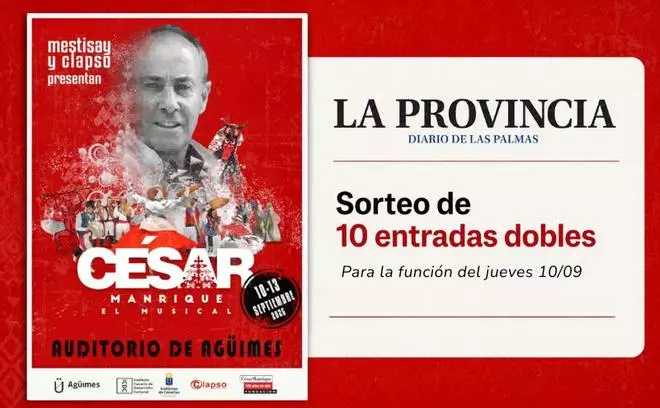 Sorteo de entradas para César Manrique, el musical: consigue una de las 10 invitaciones dobles para el estreno en el Auditorio de Agüimes