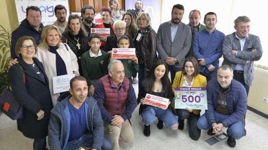 Los premiados, ayer, en la sede de la Ucayc.