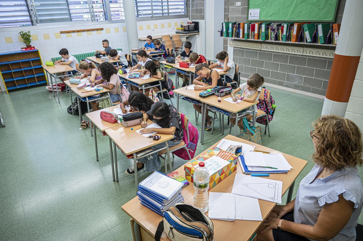 Aula de una escuela de primaria en Barcelona