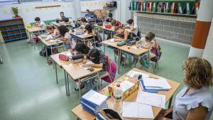 Aula de una escuela de primaria en Barcelona