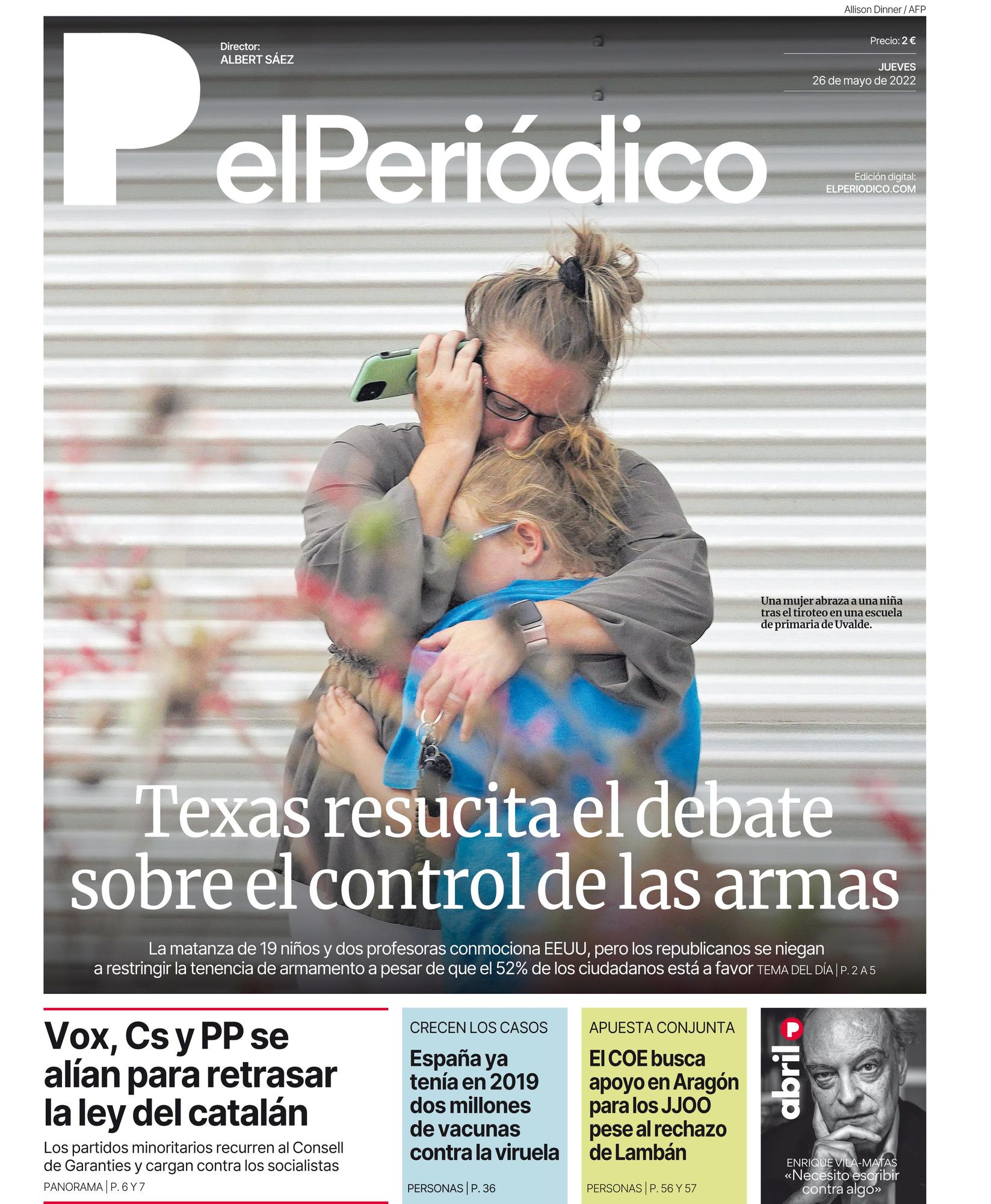 La portada de EL PERIÓDICO del 26 de mayo de 2022