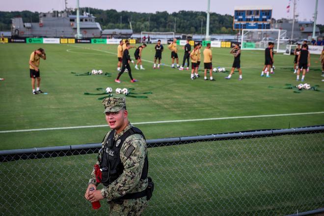 Así ha sido el entrenamiento del Barça en la Base Naval de la Marina de Annapolis para preparar el clásico