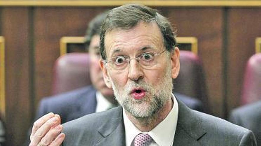 Rajoy, ayer, durante la sesión de control del Gobierno en el Congreso.