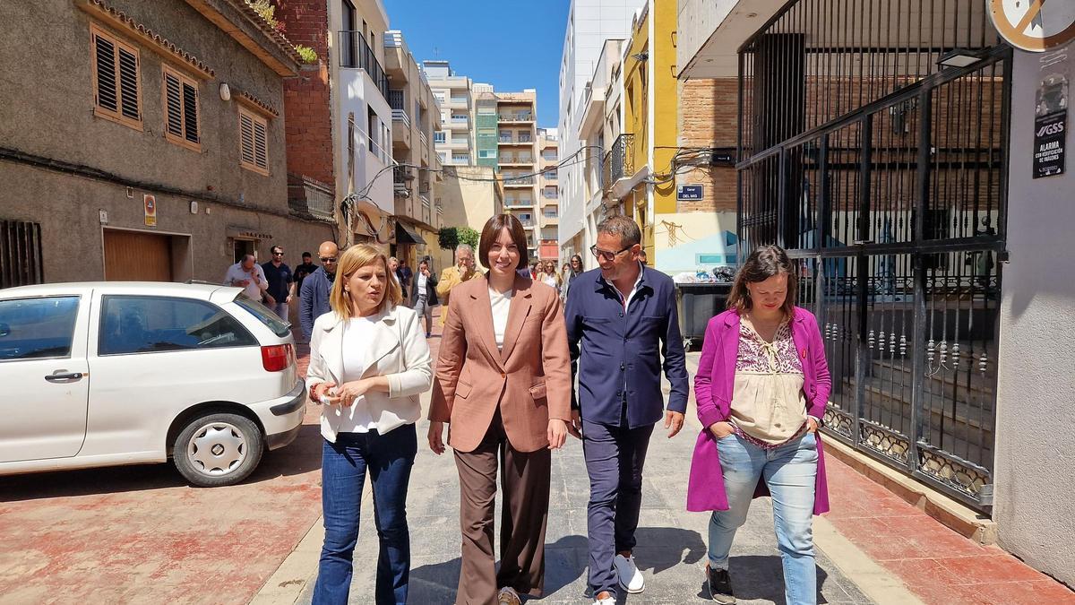 Bernabé, Morant, Cabanes y Pajín, este viernes en Sedaví.
