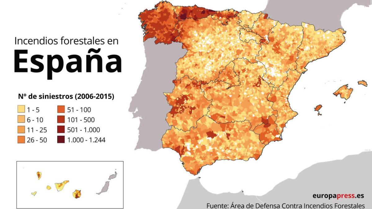 El fuego ha quemado un total de 75.547,54  hectáreas de superficie forestal desde que comenzó 2021 hasta el 5 de septiembre, frente a las 46.925,23 del mismo periodo de 2020 marcado por la pandemia y las 96.368,16 del año 2019, según datos del Ministerio para la Transición Ecológica.