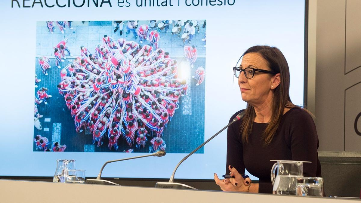 La vicepresidenta de la Diputació de València, Maria Josep Amigós presenta hui.