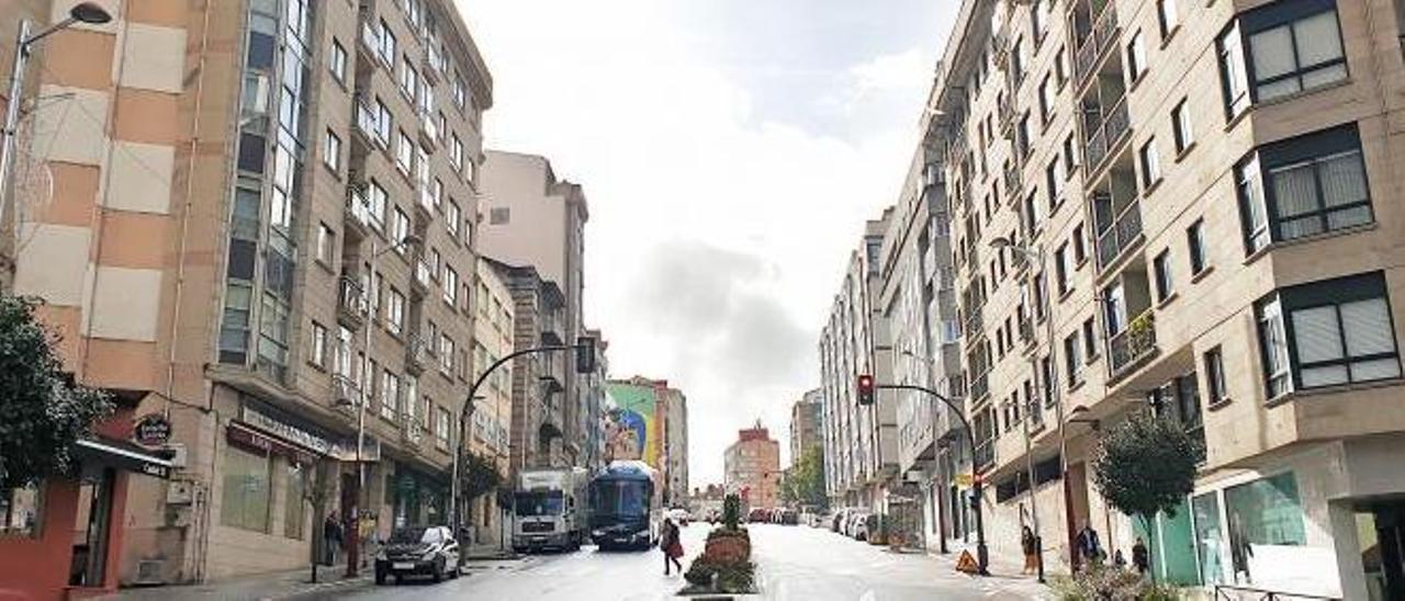 Zona de la calle Aragón donde está el piso afectado.