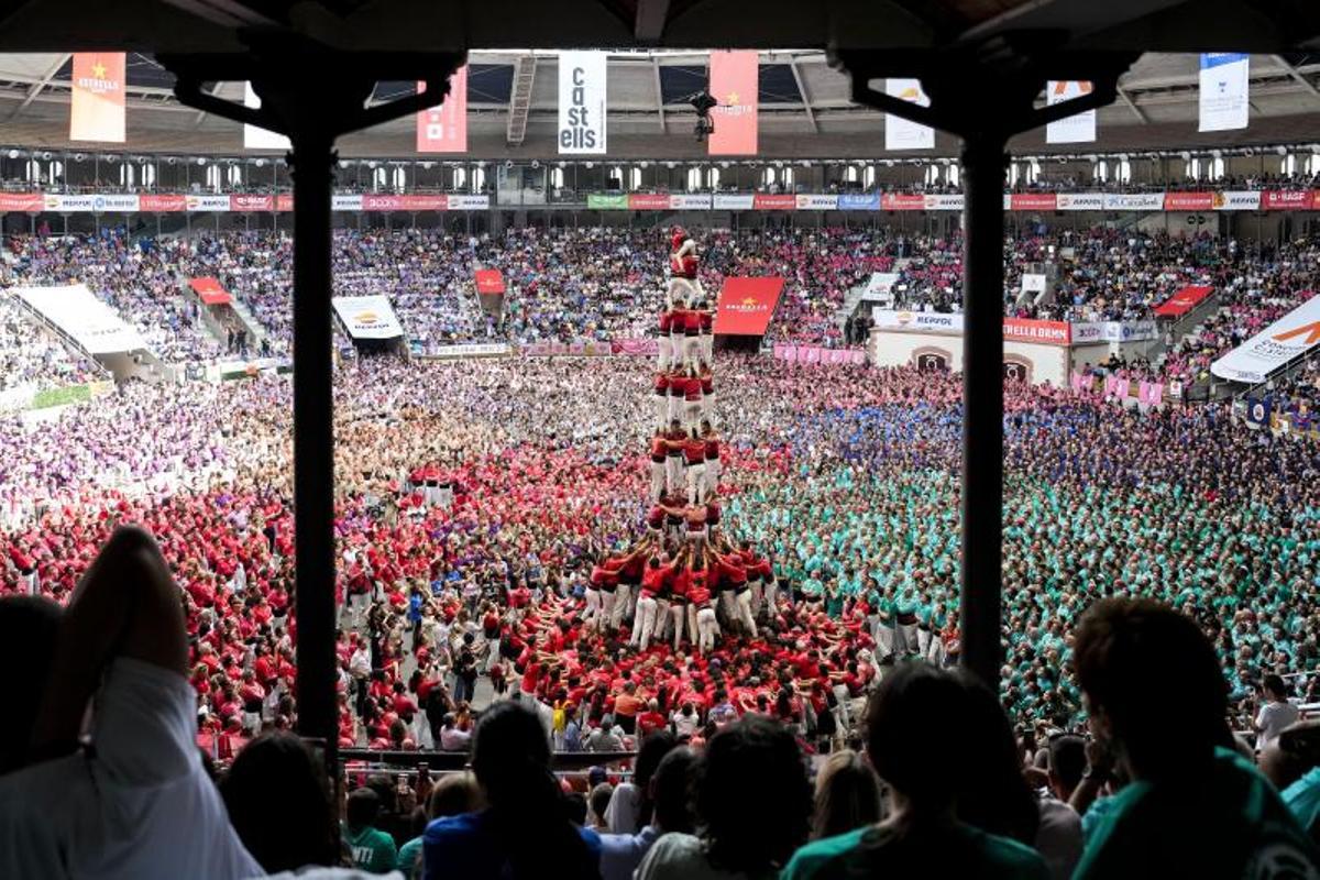 Un castell dels Castellers de Barcelona en la passada edició del Concurs de Tarragona.